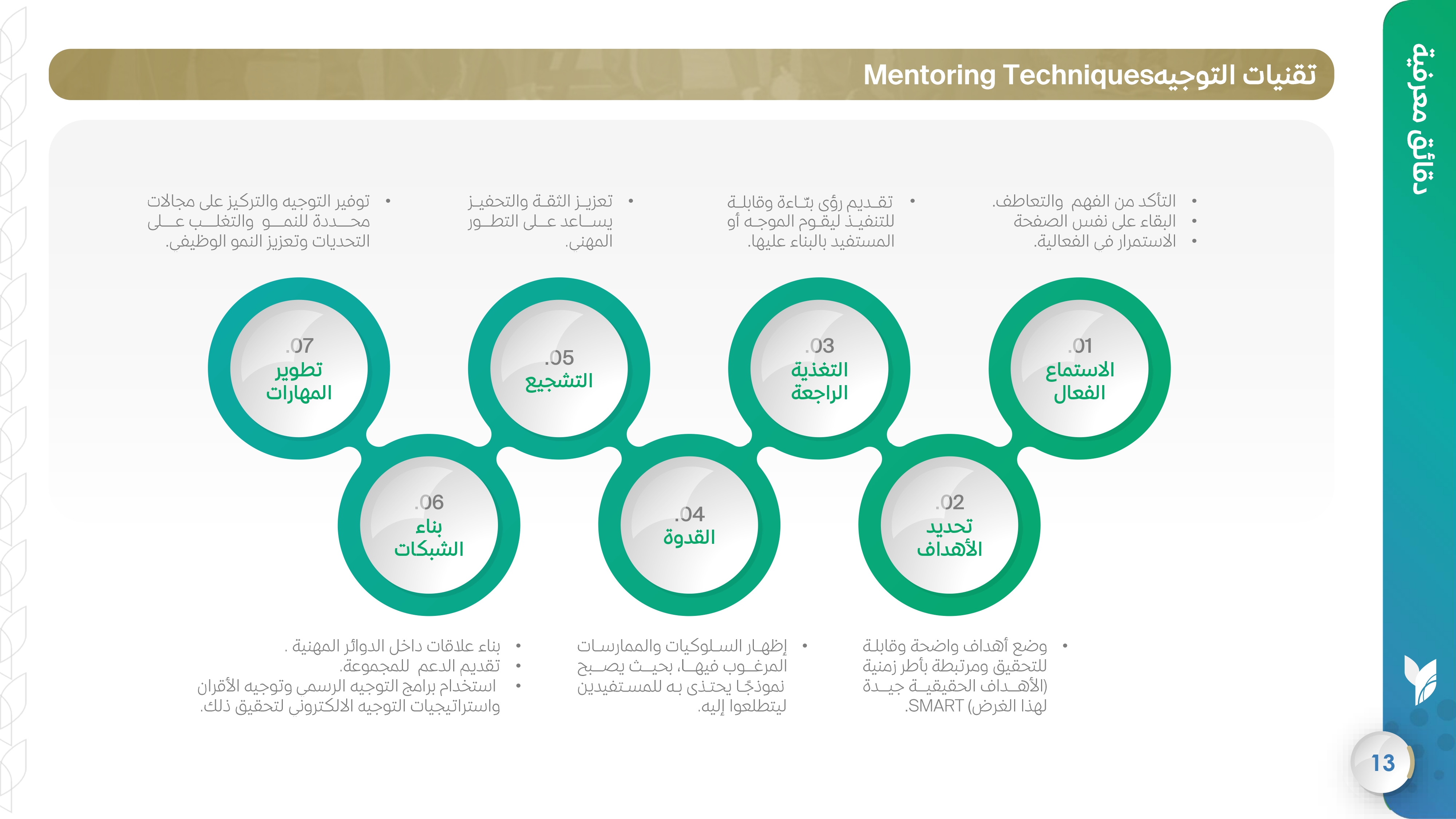 تقنيات التوجيه     Mentoring Techniques
